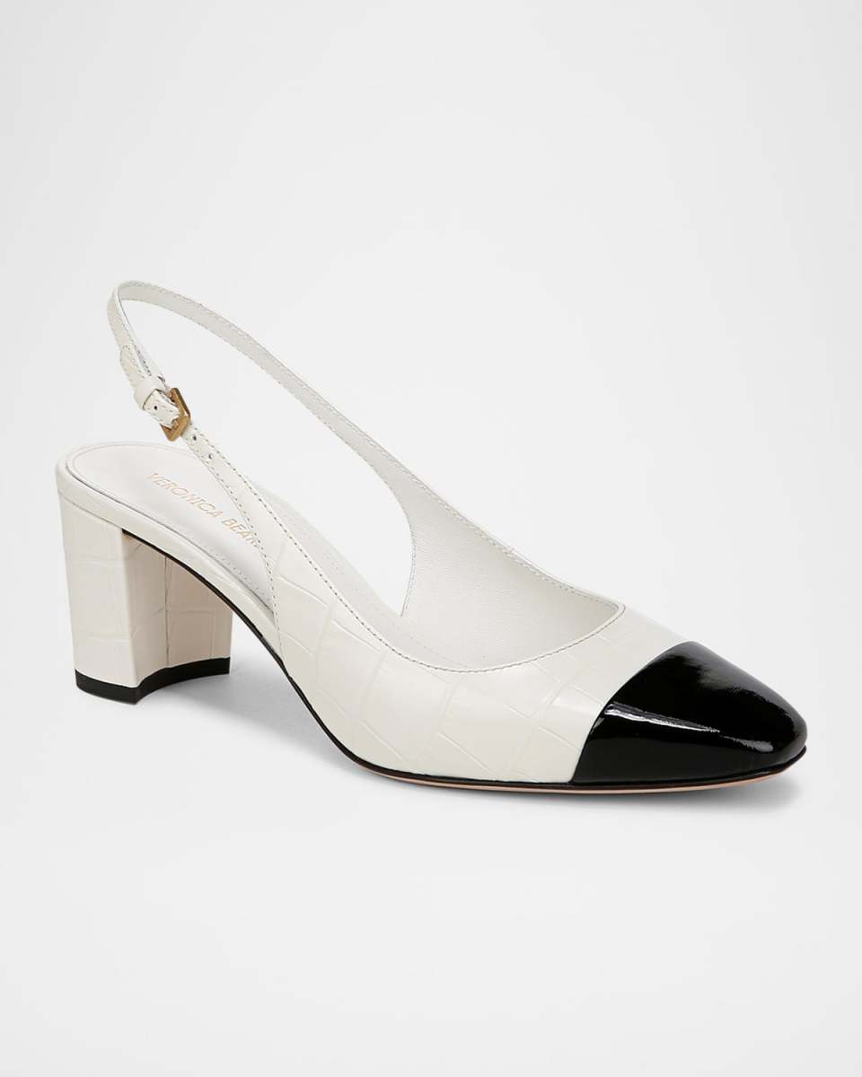 Cecile Cap-Toe Slingback Pumps